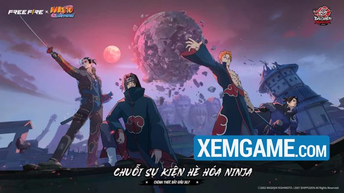 Cuộc chiến bùng nổ trở lại trong Free Fire x NARUTO SHIPPUDEN Chương 2: Đại chiến Nhẫn Giả Từ 30/7 đến 31/8 
