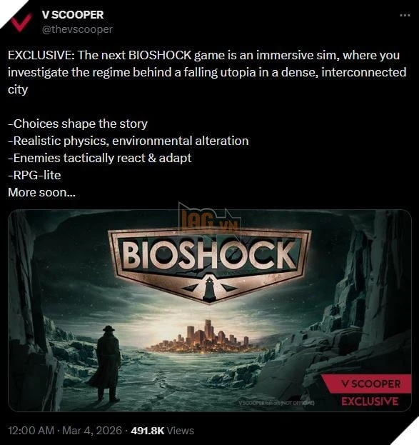 BioShock 4 Có Thể Mang Đến Sự Đột Biến Với Cốt Truyện Phụ Thuộc Vào Chính Người Chơi